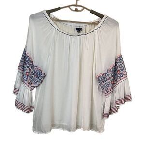 Max Edition Boho Embroidered Blouse Size XL